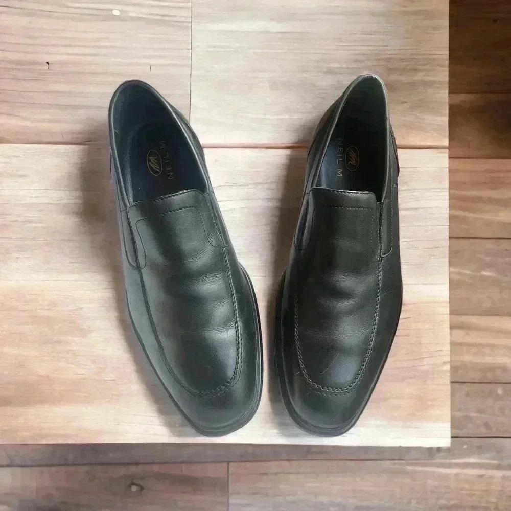 Neil M Leather Oxford Slip on Loafers Dress Shoes Mens Size 10 B Black